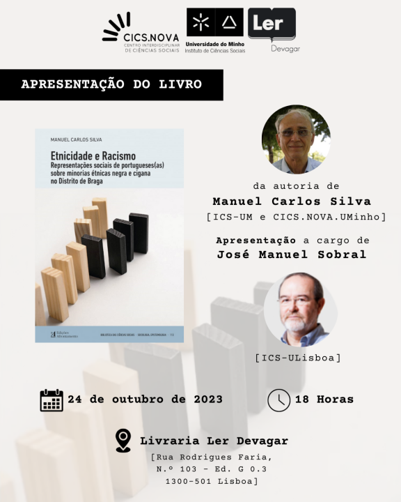 Apresentação do livro Etnicidade e Racismo - CICS OUT 2023 LER DEVAGAR (Lisboa)